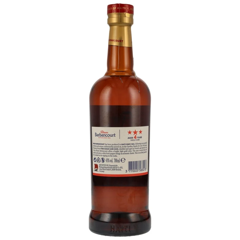 Barbancourt 4 Jahre Haiti Rhum 43% 0,7l