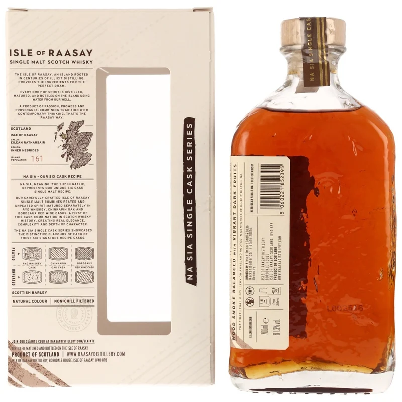 Isle of Raasay 2019/2024 Peated Chinkapin Oak Cask #19/69 61,3% 0,7l