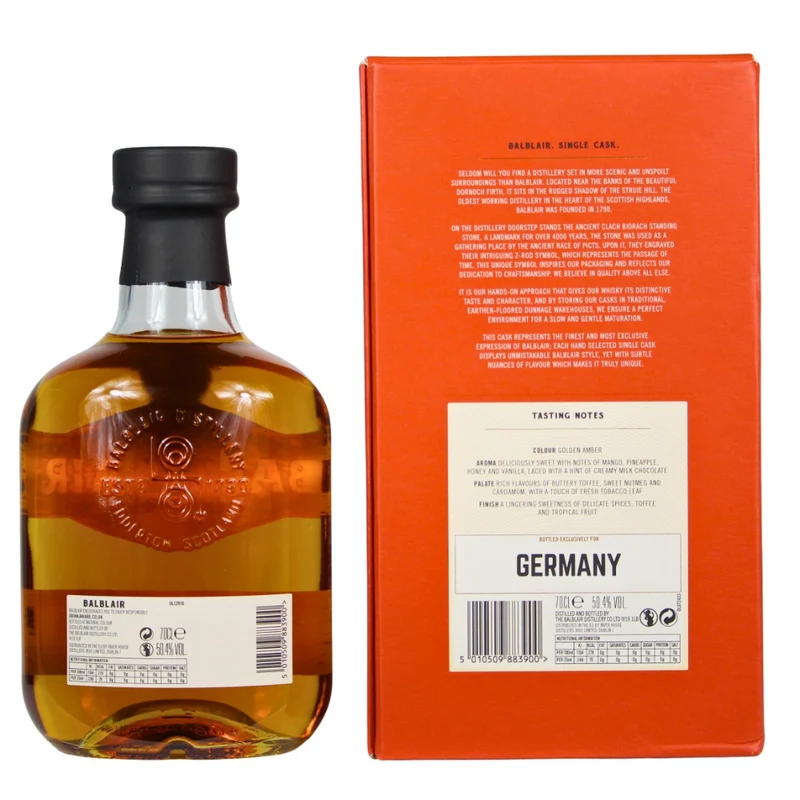 Balblair 2007/2023 Single Cask Exclusively for Germany #376 50,4% 0,7l