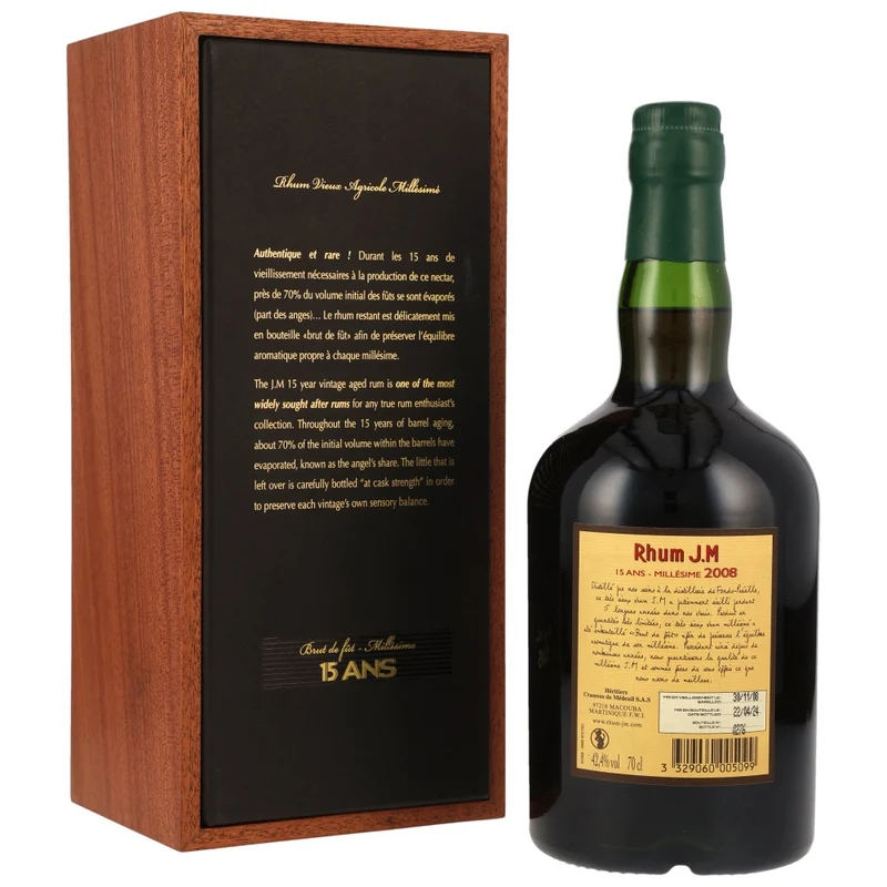 Rhum J.M 15 Jahre 2008/2024 Martinique Cask Strength 42,4% 0,7l