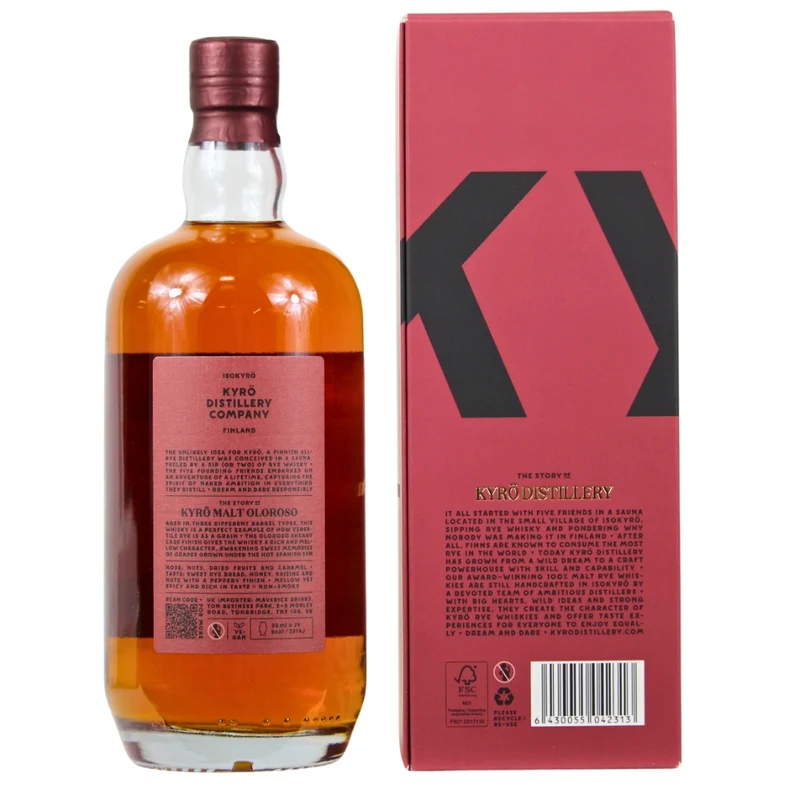 Kyrö Oloroso Malt Rye Whisky 47,2% 0,7l