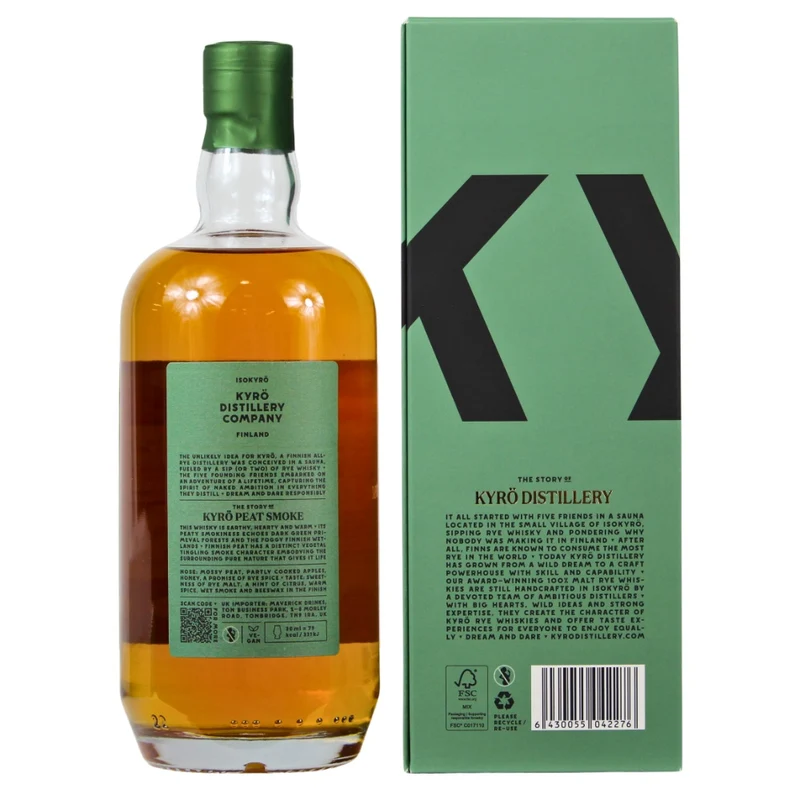 Kyrö Peat Smoke Malt Rye Whisky 47,2% 0,7l