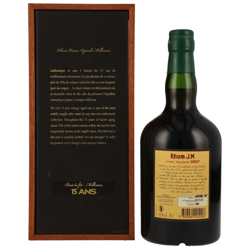 Rhum J.M 15 Jahre 2007/2023 Martinique Cask Strength 43,5% 0,7l