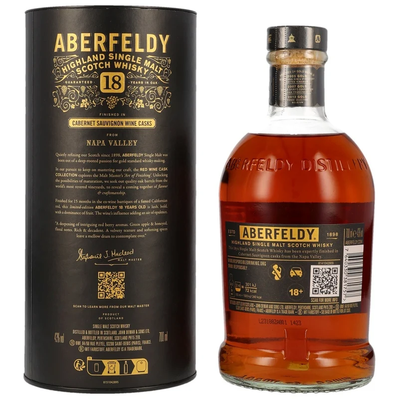 Aberfeldy 18 Jahre Cabernet Sauvignon Wine Casks 43% 0,7l
