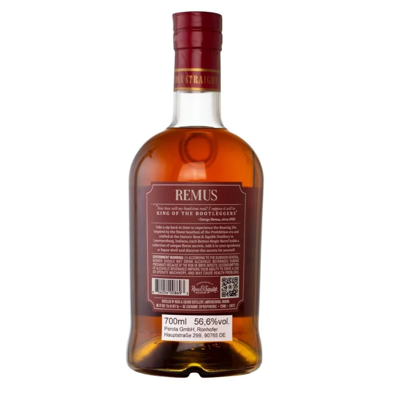 Remus Straight Bourbon Whisky Single Barrel 2023 Selected by Perola 56,6% 0,7l