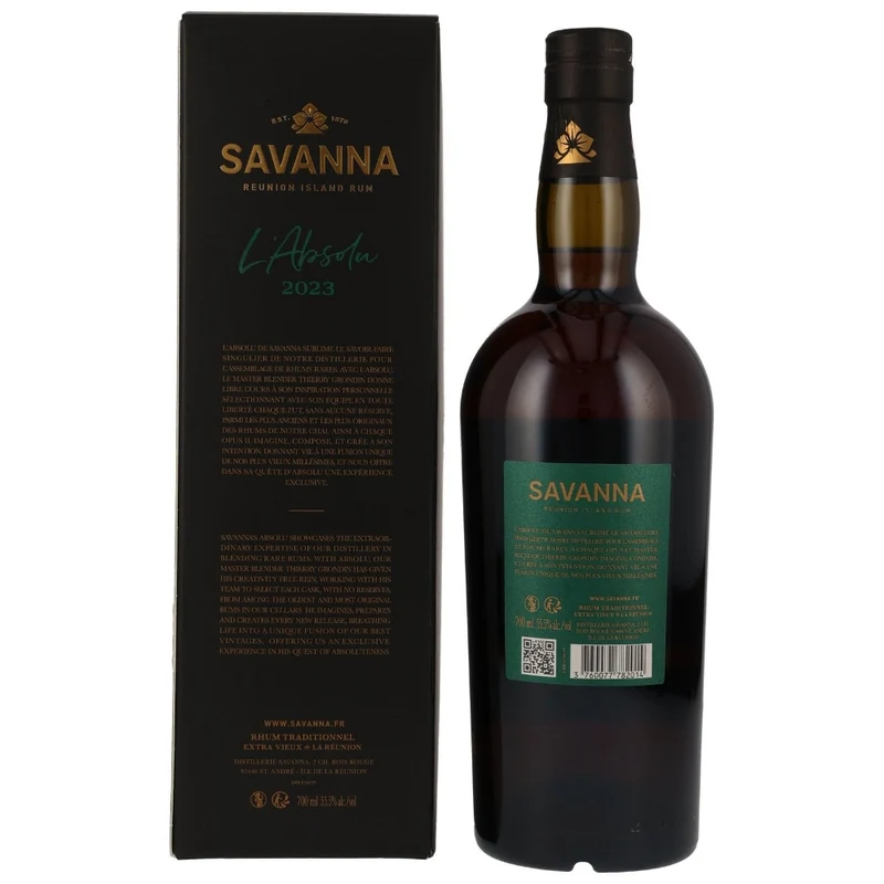 Savanna L'Absolu 2023 Rhum Traditionnel Extra Vieux de la Reunion 55,5% 0,7l