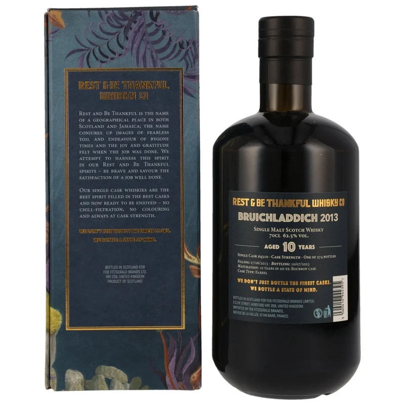 Bruichladdich 10 Jahre 2013/2023 Rest & Be Thankful Single Cask #4310 62,5% 0,7l