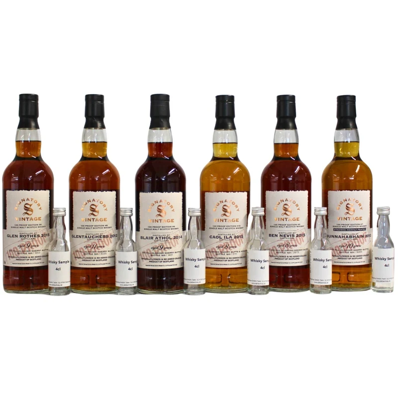 Signatory Vintage 100 Proof Edition Sampleset #5-10 57,1% 6x4cl