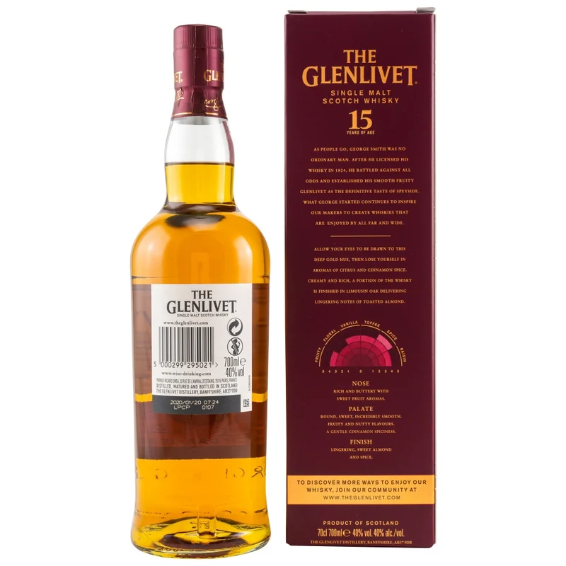 Glenlivet 15 Jahre Single Malt Whisky 40% 0,7l