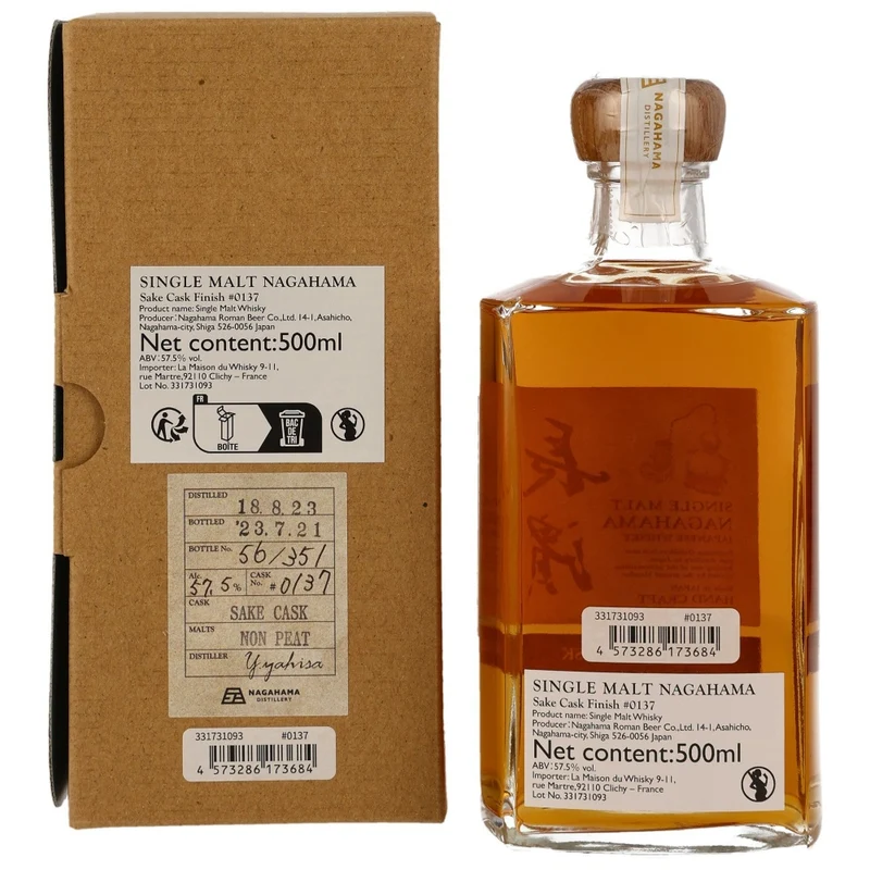 Nagahama 4 Jahre Sake Cask Finish #0137 2018/2023 57,5% 0,5l