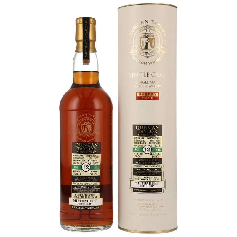 Miltonduff 12 Jahre 2011/2023 Sherry Cask #83900087 Duncan Taylor 54,4% 0,7l
