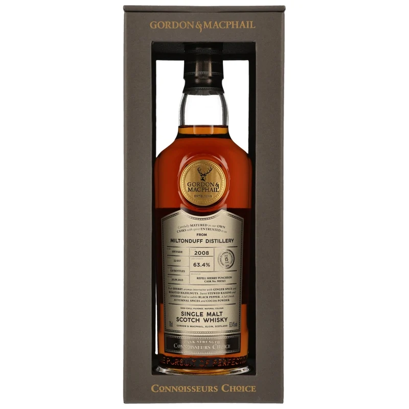 Miltonduff 15 Jahre 2008/2023 Sherry Puncheon #900365 G&M 63,4% 0,7l