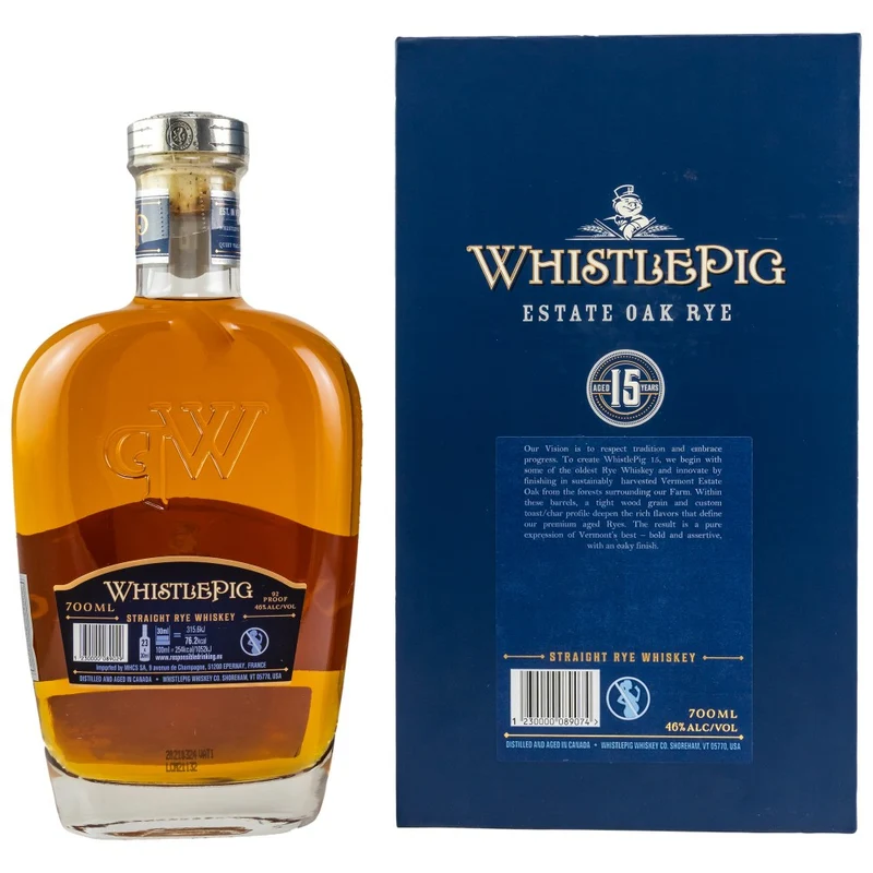 WhistlePig 15 Jahre Estate Oak Rye 46% 0,7l