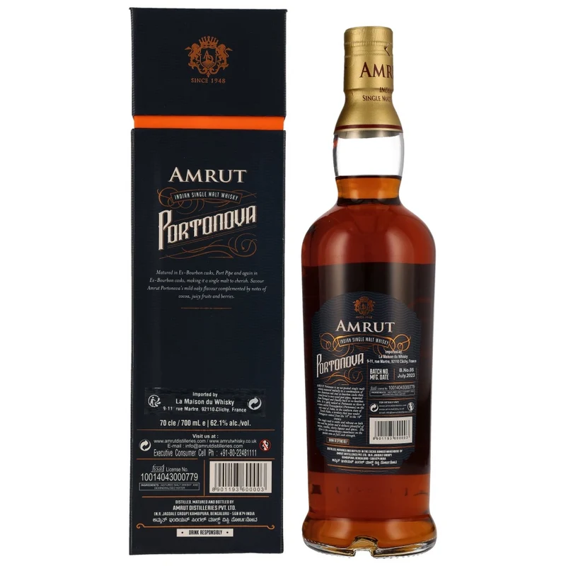 Amrut Portonova 62,1% 0,7l
