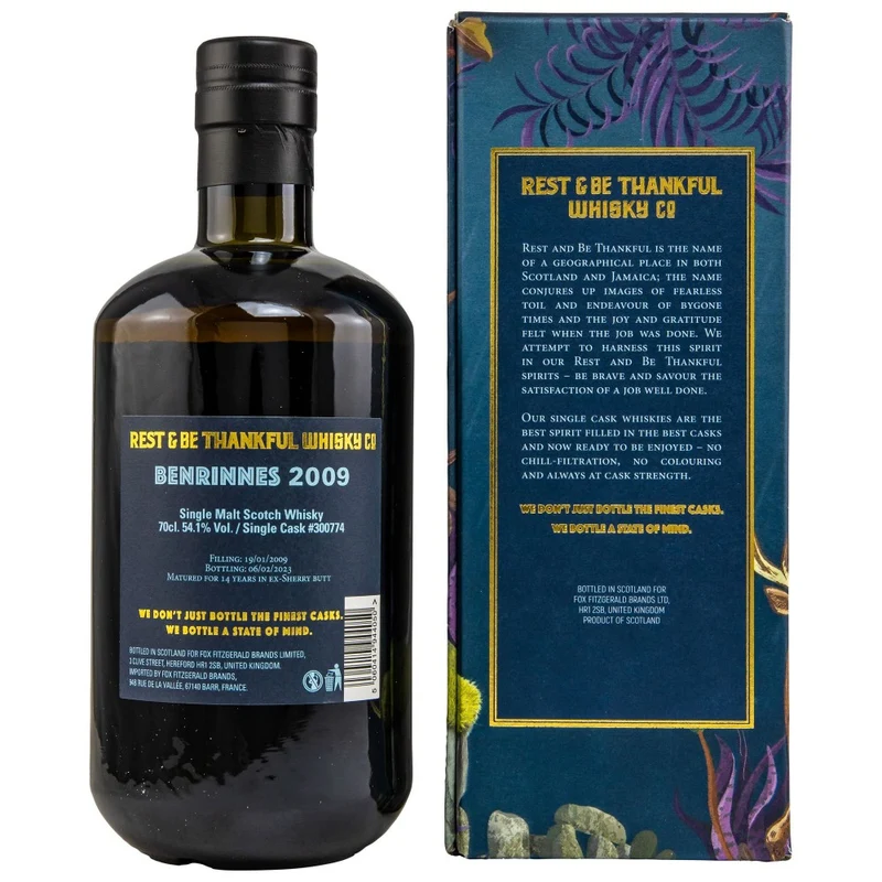 Benrinnes 14 Jahre 2009/2023 Rest & be Thankful Cask #300774 54,1% 0,7l