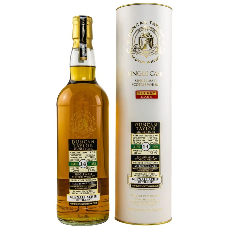 Duncan Taylor Glenallachie 14 Jahre Cask #309007991 53,8% 0,7l
