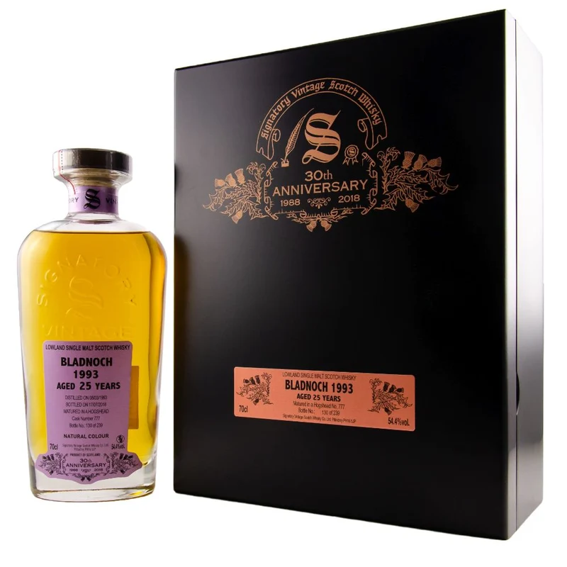 Signatory Vintage 30th Anniversary Bladnoch 25 Jahre Cask #777 54,4% 0,7l + 2 Gläser