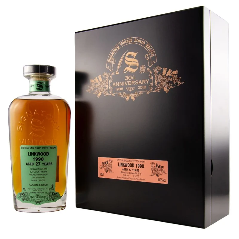 Signatory Vintage 30th Anniversary Linkwood 27 Jahre Cask #9735 50,3% 0,7l + 2 Gläser