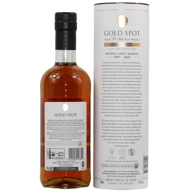 Gold Spot Midleton 135th Anniversary 9 Jahre 51,4% 0,7l