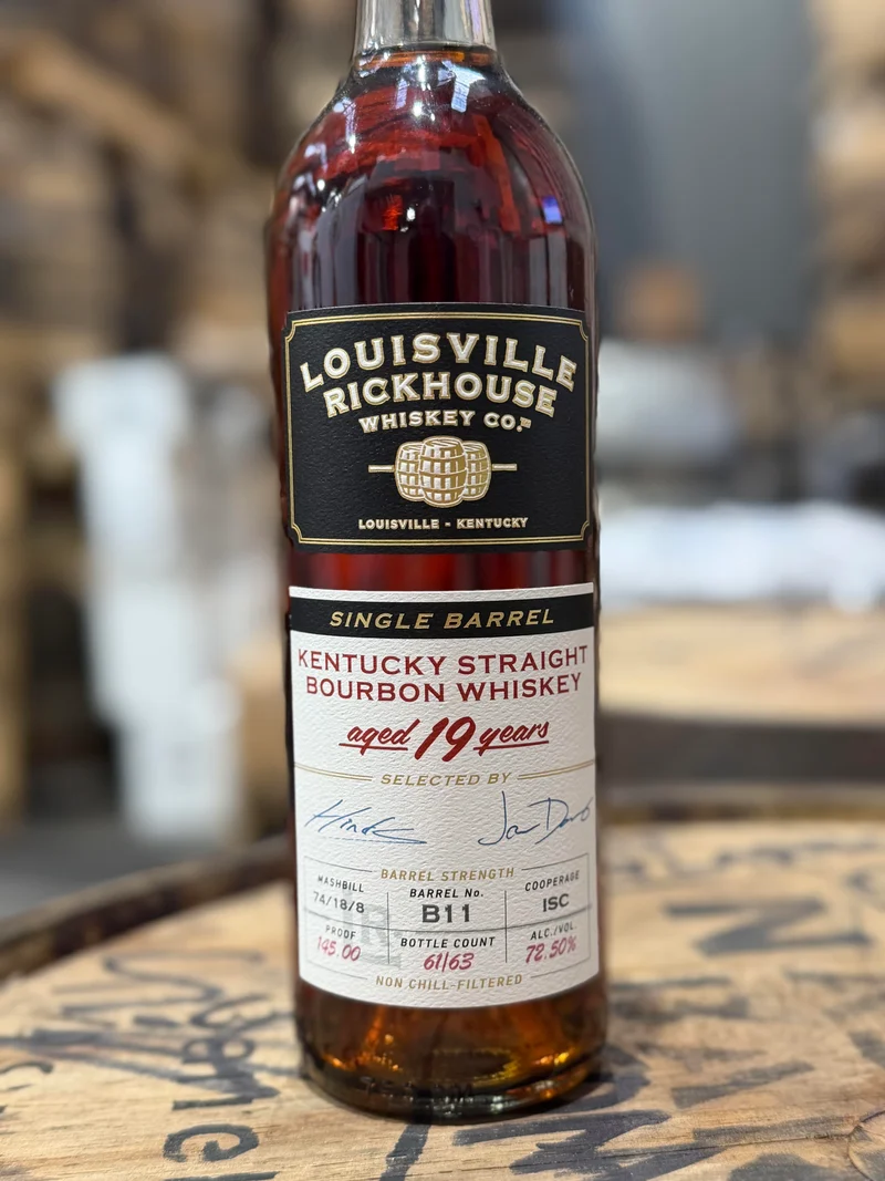 Louisville Rickhouse 19yr Single Barrel Kentucky Bourbon - B11 - 145.00 Proof - 63 Bottle Short Barrel