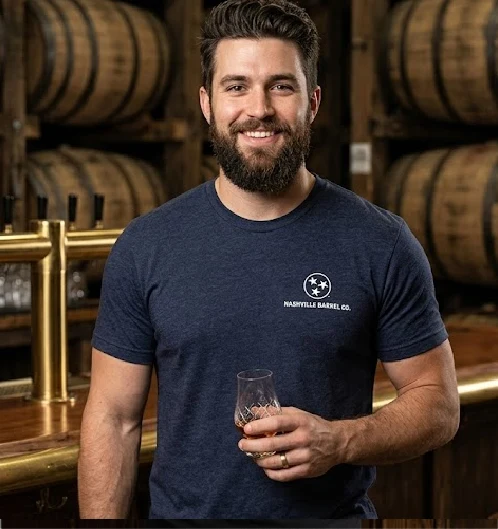 Nashville Barrel Co T-Shirt - Blue - "It's Called a Tasting and It's Classy"