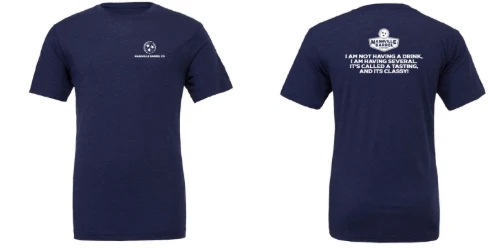Nashville Barrel Co T-Shirt - Blue - "It's Called a Tasting and It's Classy"