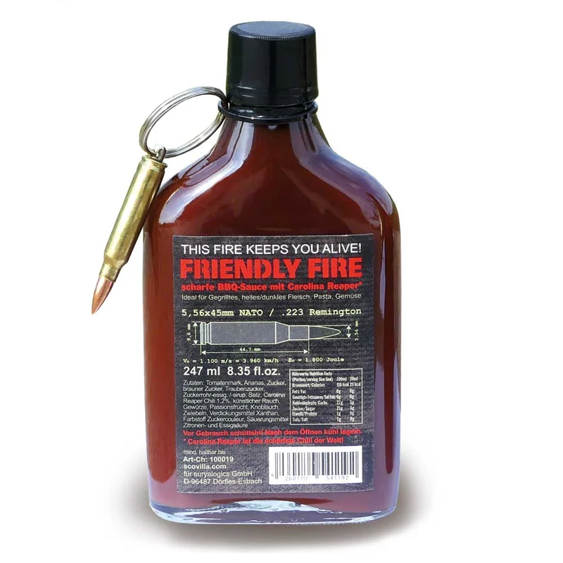 Rauchige BBQ Sauce "Friendly Fire" mit Schlüsselanhänger