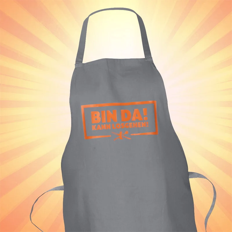 Grill- und Kochschürze "Bin da!"