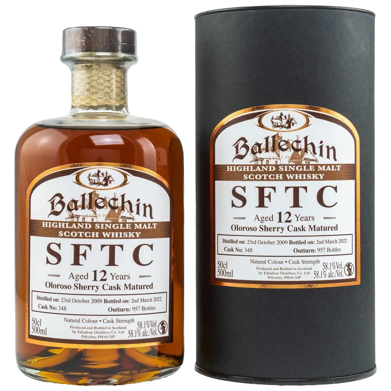 Ballechin | 12 Jahre | 2009/2022 | Straight from the Cask | Oloroso Sherry Cask #348 | 0,5l | 58,1%