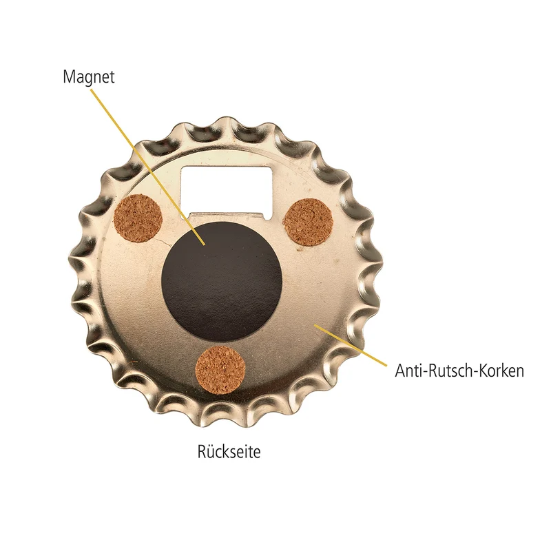 Magnetischer Bieröffner/Untersetzer "Papas Bier"