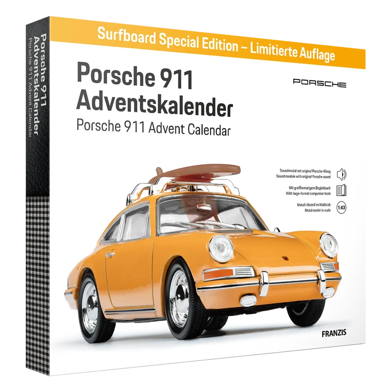 Porsche 911 Adventskalender mit Surfboard