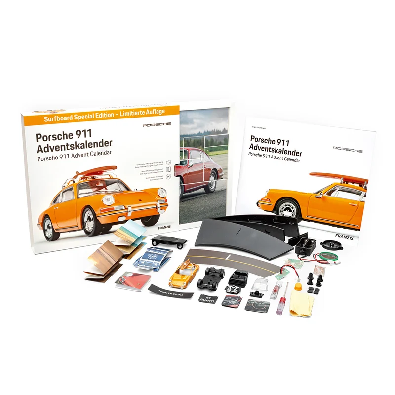 Porsche 911 Adventskalender mit Surfboard