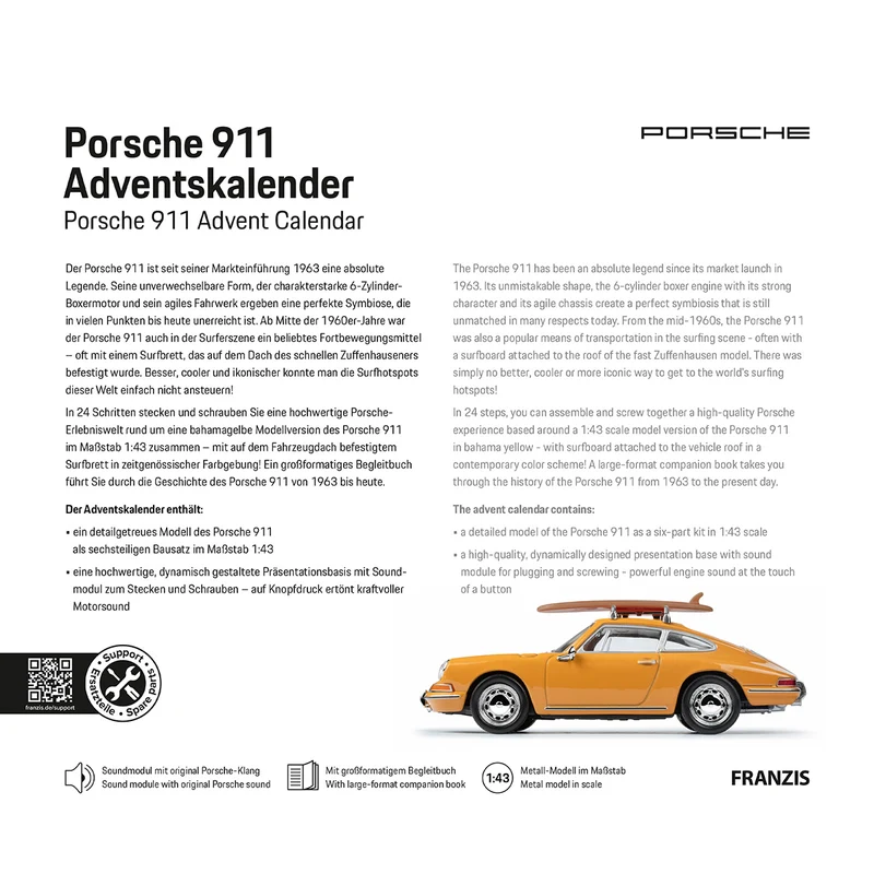 Porsche 911 Adventskalender mit Surfboard