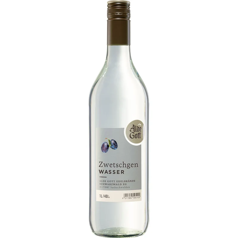 Alde Gott Schwarzwälder Zwetschgenwasser 40% 1 Liter
