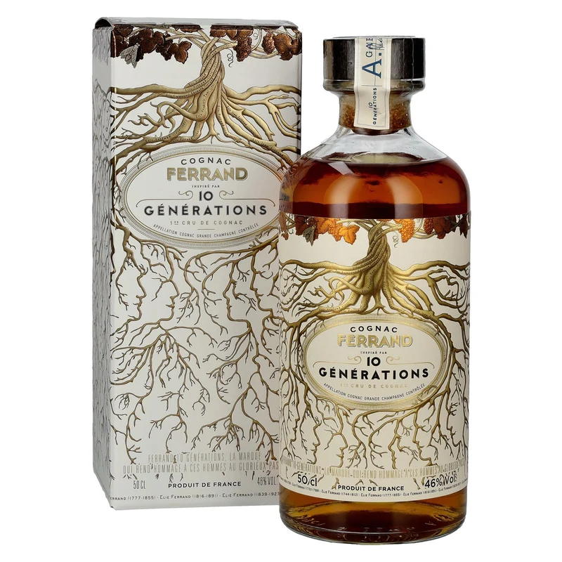 Cognac Ferrand 10 GÉNÉRATIONS 1er Cru de Cognac Grande Champagne 46% Vol. 0,5l in Geschenkbox