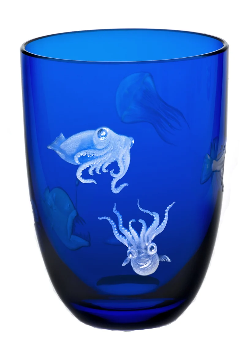 PLANET EARTH kobaltblau, Gravur 'Tiefsee' - Becher 102 mm