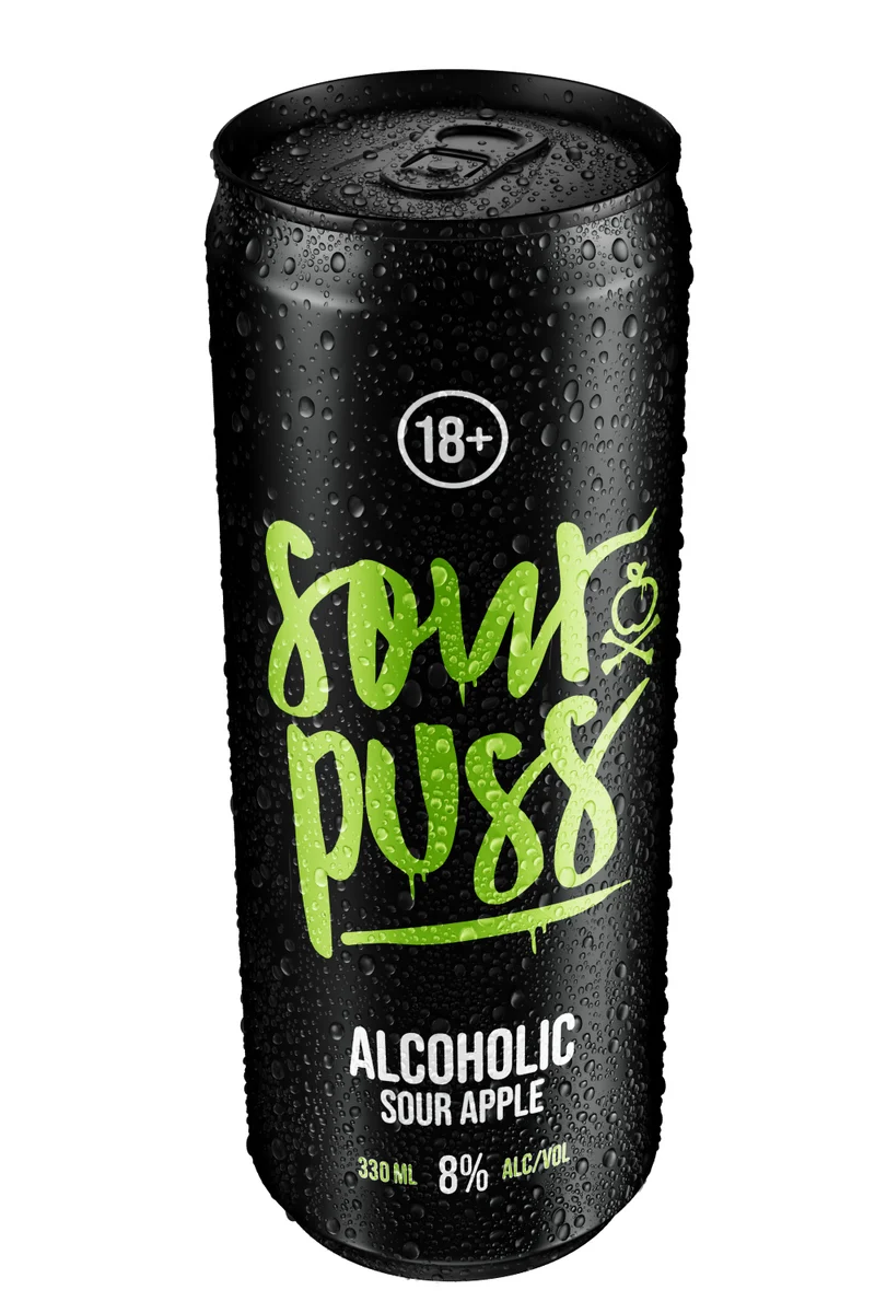Sour Puss RTDs Sour Apple 8% abv carton 24
