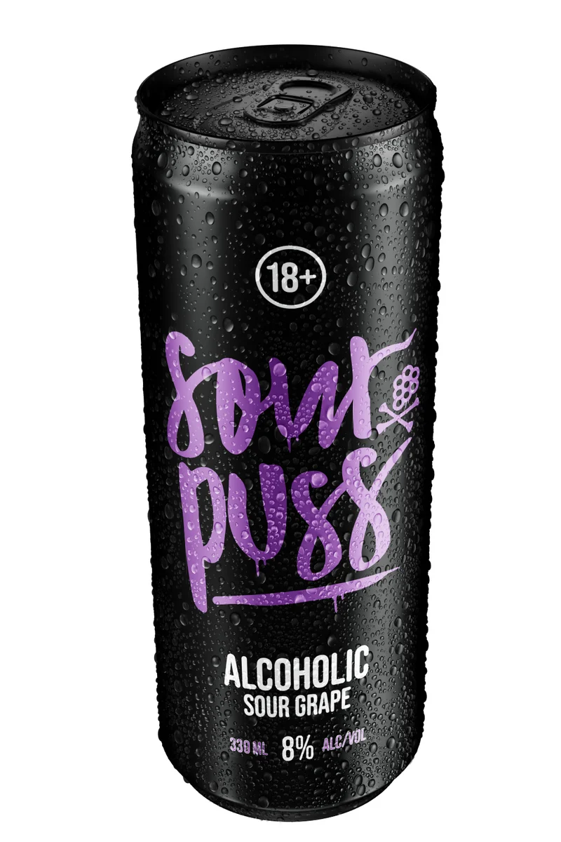 Sour Puss RTDs Sour Grape 8% abv carton 24