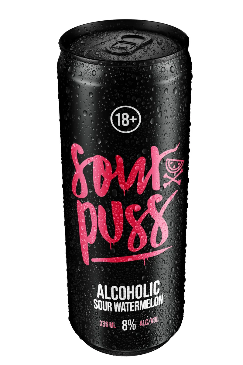 Sour Puss RTDs Sour Watermelon 8% abv carton 24