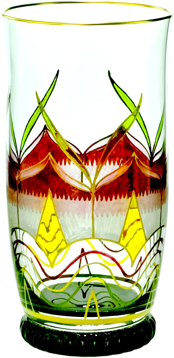 SERENADE Jugendstil Neu jagdgrün/klar, Malerei '13' - Becher 128 mm
