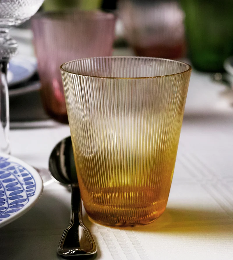 SANSIBAR - mandarin, Becher 107 mm, Linienschliff