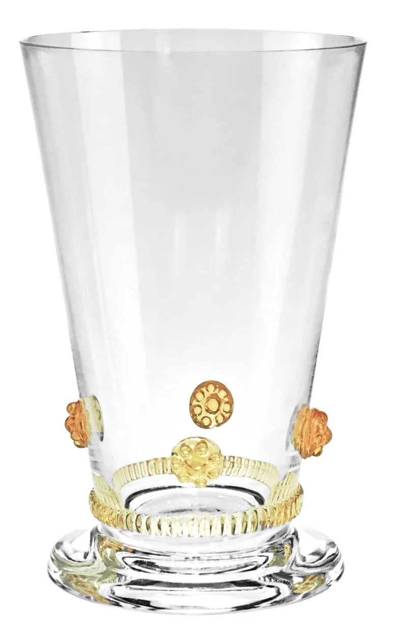 BACCHUS bernsteinfarbene Rosetten & Radlband - Wasserbecher 130 mm