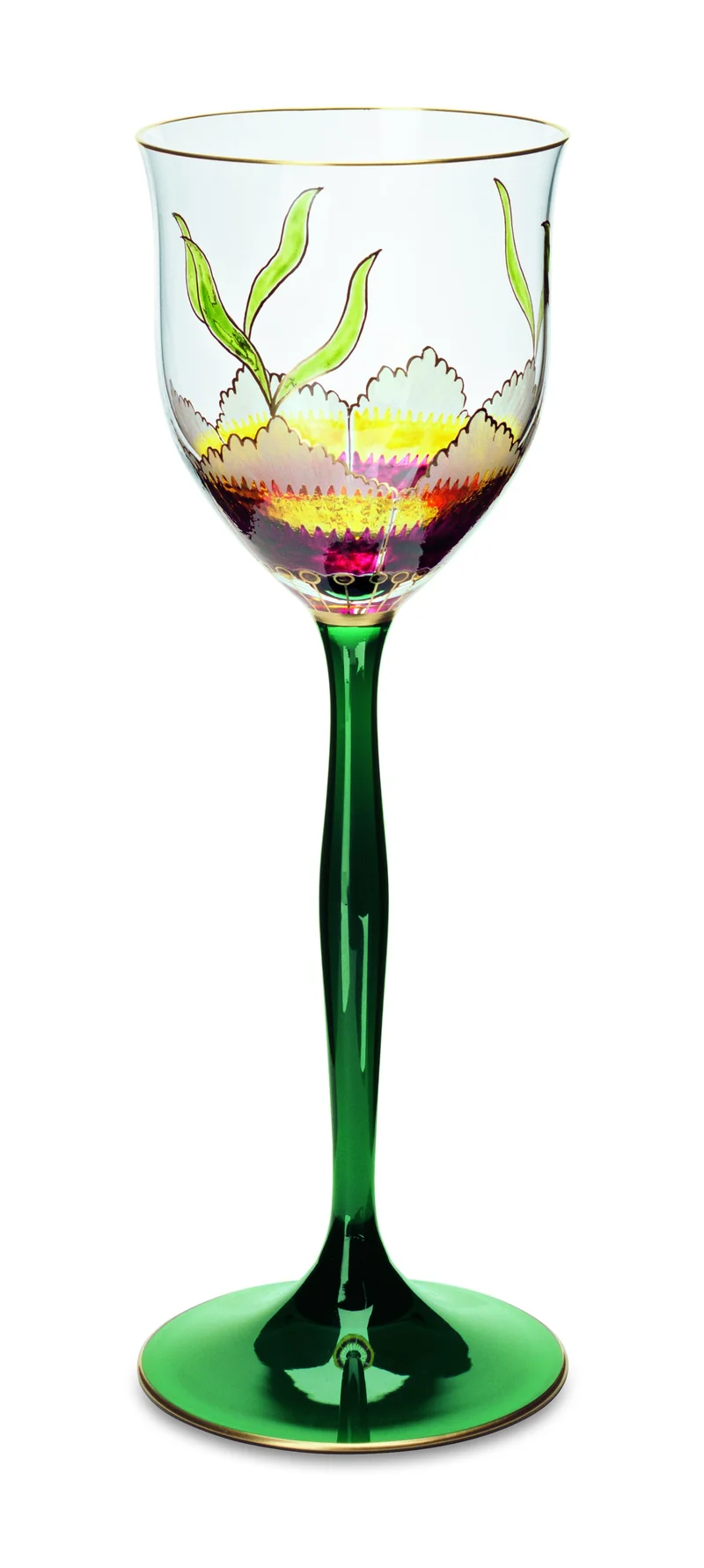 SERENADE Jugendstil Neu jagdgrün/klar, Malerei '11 - Weinglas 213 mm