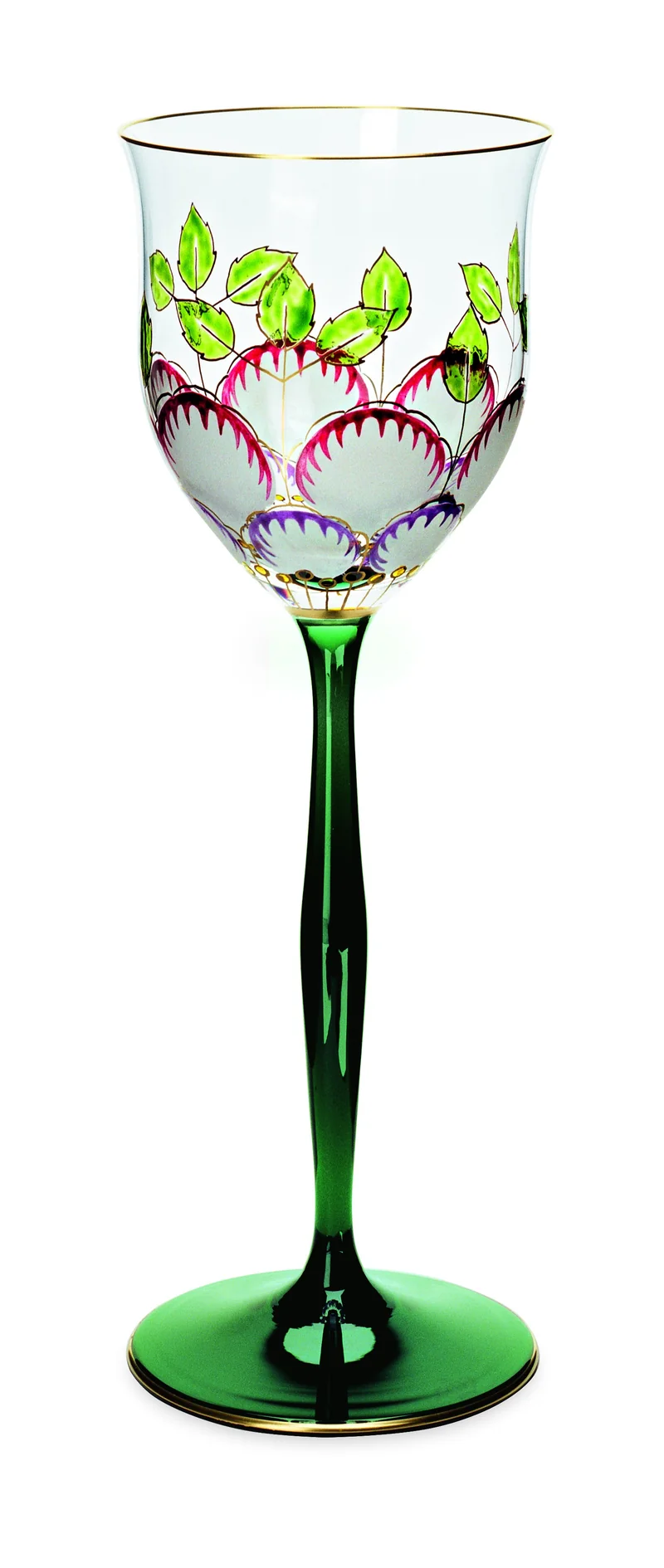 SERENADE Jugendstil Neu jagdgrün/klar, Malerei '12 - Weinglas 213 mm