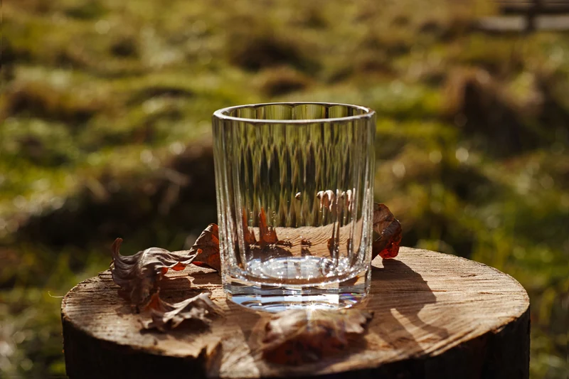 ROLAND klar, polierter Flächenschliff - Whiskybecher 90 mm