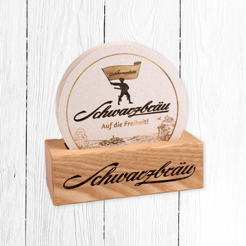 Bierfilzhalter Holz Schwarzbräu
