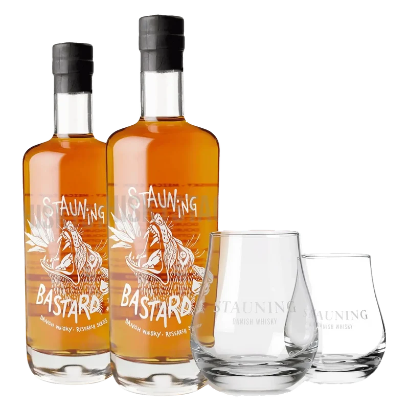 2 Stauning Bastard + 2 KOSTENLOSEN Stauning Whiskygläser