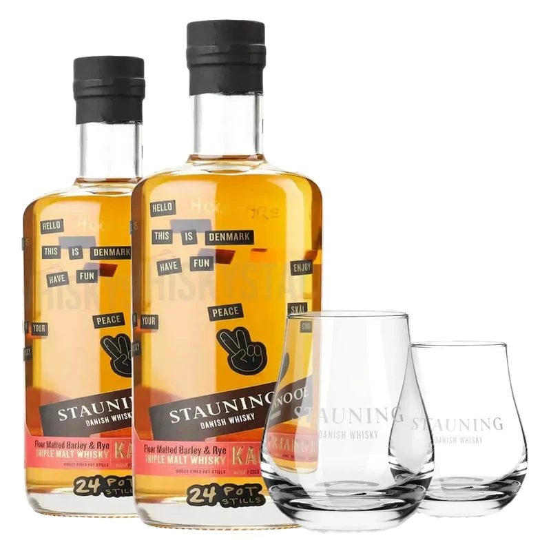 2 Stauning KAOS Design Edition + 2 KOSTENLOSE Stauning Whiskyglas