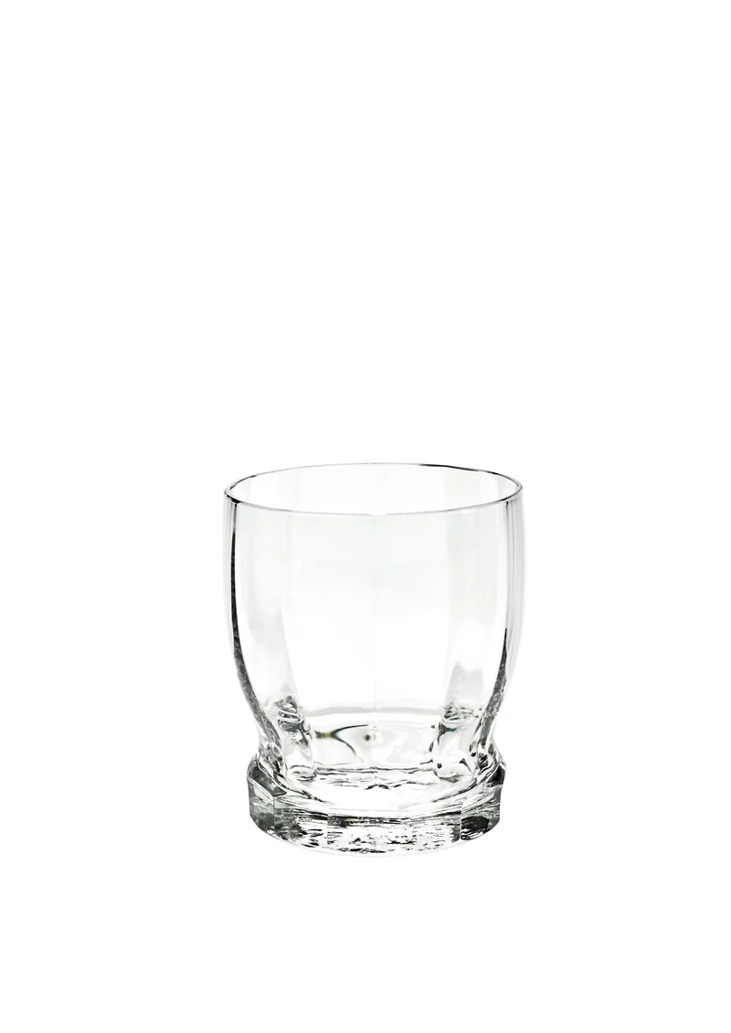 PAN Whiskybecher rundlich 99 mm - klar, optisch, Flächenschliff
