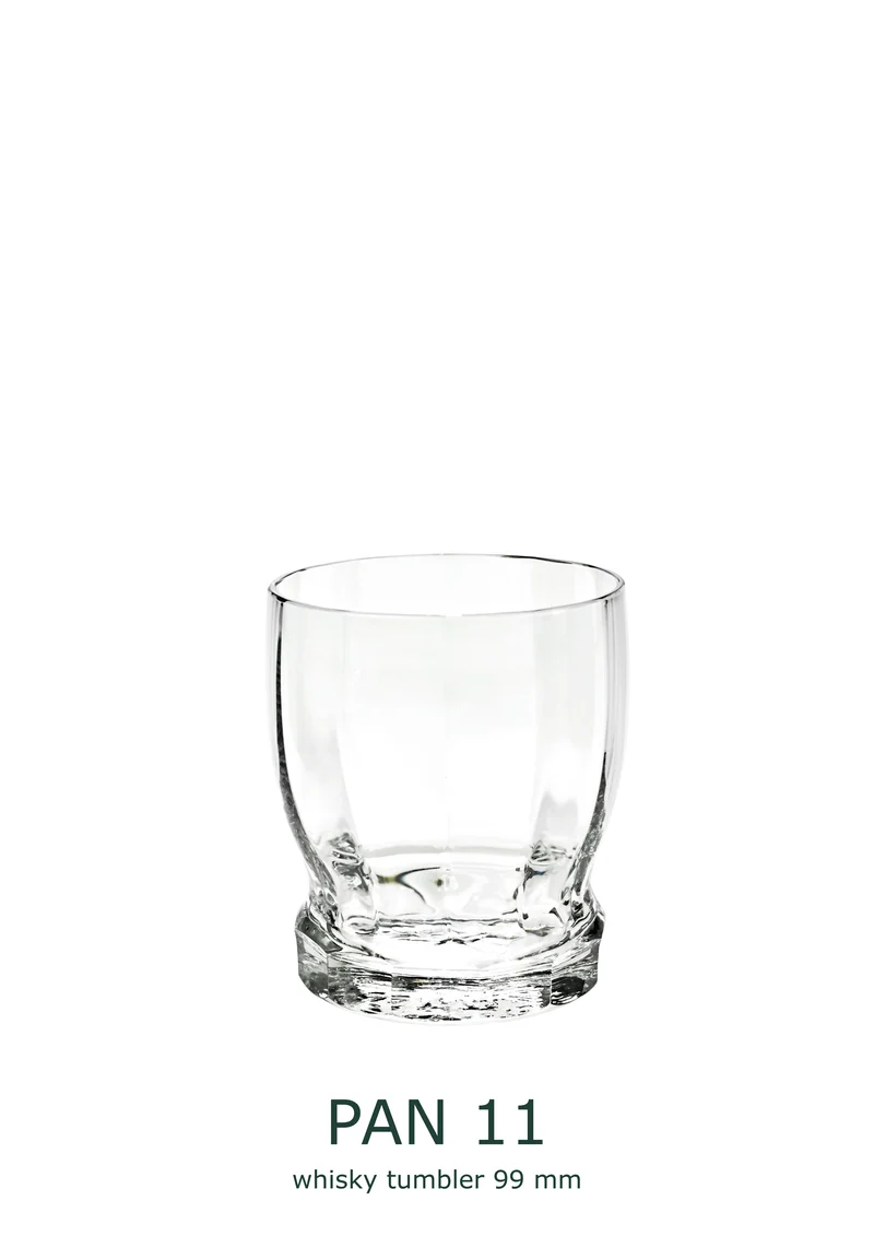 PAN Whiskybecher rundlich 99 mm - klar, optisch, Flächenschliff